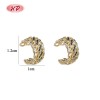 18K Gold Plated Brass Clip On Earrings Black AAA CZ Feather Wing Non Pierced Wholesale for Women