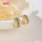 18K Gold Plated Brass Clip On Earrings Black AAA CZ | Wholesale Jewelry for Women | Party Gifts Jewelry