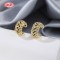 18K Gold Plated Brass Clip On Earrings Black AAA CZ | Wholesale Jewelry for Women | Party Gifts Jewelry