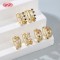 18K Gold Plated Brass Huggie Earrings for Ladies | Multicolor AAA CZ Crown Design | Jewelry Wholesale for Gifts