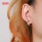 18K Gold Plated Brass Huggie Earrings Black AAA CZ Crown Design | Hoop Jewelry Wholesale for Women
