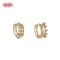 18K Gold Plated Copper Huggie Earrings | Pink AAA CZ Crown Design Hoops for Wedding | Wholesale Jewelry for Women