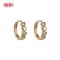 Heart Huggie Earrings AAA CZ Multi-Color | Factory Direct 18K Gold Plated Wholesale Jewelry