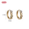 Heart Huggie Earrings AAA CZ Multi-Color | Factory Direct 18K Gold Plated Wholesale Jewelry