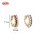 Pearl & Purple CZ Geometric Huggie Earrings | Wholesale 18K Gold Plated Birthstone Hoops