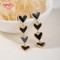 18K Gold Plated Black Enamel 4-Tier Heart Drop Dangle Earrings Manufacturer Direct