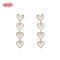 Wholesale White Enamel 4-Tier Heart Drop Dangle Earrings 18K Gold Plated Jewelry