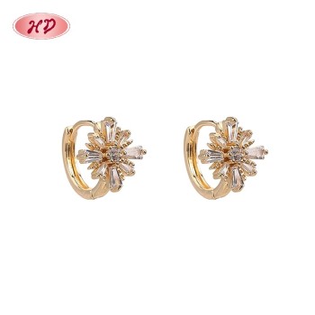 Stunning Huggie Hoop Earrings OEM Factory | 18K Gold Plated Brass Everyday Jewelry AAA CZ | Oem Jewelry Factory