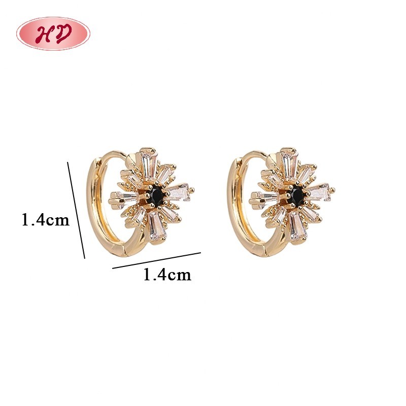 Bold huggie hoop earrings in 18K gold plated brass, front view