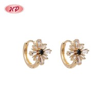 Bold Huggie Hoop Earrings Wholesale | 18K Gold Plated Brass Statement Jewelry AAA CZ