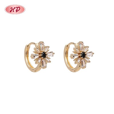 Bold Huggie Hoop Earrings Wholesale | 18K Gold Plated Brass Statement Jewelry AAA CZ