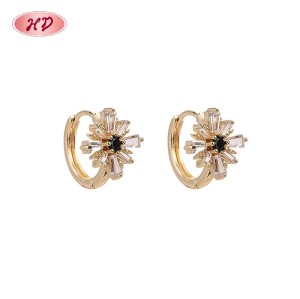 Bold Huggie Hoop Earrings Wholesale | 18K Gold Plated Brass Statement Jewelry AAA CZ