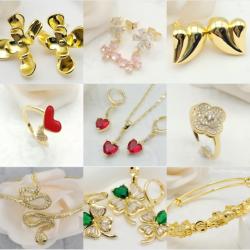 Hot-selling Jewelry Catalog: 18K Gold-Plated Women's Earrings, Sets, Rings, and Bracelets