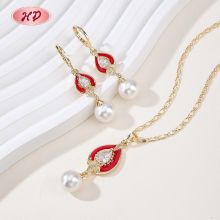 Parure de Bijoux Feuille Nature, Émail Multicolore, Laiton Plaqué Or 18K, Exportateur en Gros