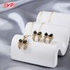 Bulk Klassisches Schleifenband-Schmuck-Set Schwarzer Zirkonia 18K-Goldbeschichtet Messing Factory Direct