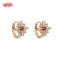 Slim Hinged Huggie Hoop Earrings from Gold-Tone Brass Factory, Set with AAA Zirconia