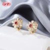 Slim Hinged Huggie Hoop Earrings from Gold-Tone Brass Factory, Set with AAA Zirconia