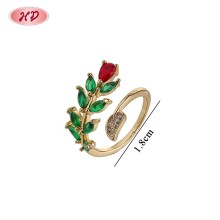 Anillo de circonia cúbica artesanal fabricante OEM personalizado | Latón chapado en oro 18k AAA