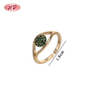 Anillo de declaración CZ pave deslumbrante | fabricante de joyería de moda para exportación | latón oro 18k