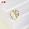 Anillo CZ moderno clásico | fábrica OEM personalizado en latón chapado en oro 18k, circonia AAA