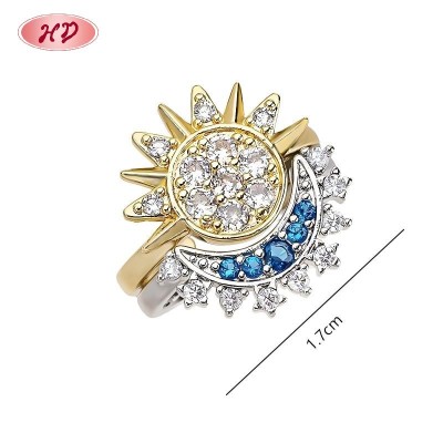 Fournisseur grossiste bague CZ exquise | or sur laiton avec zircon cubique AAA