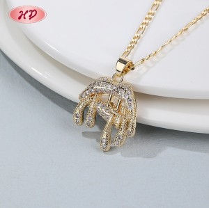 Collar de dije atemporal fabricante | oro 18k sobre latón, joyería fina OEM para bodas