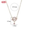 Collar de dije CZ de moda proveedor mayoreo | latón chapado en oro 18k, circonia AAA