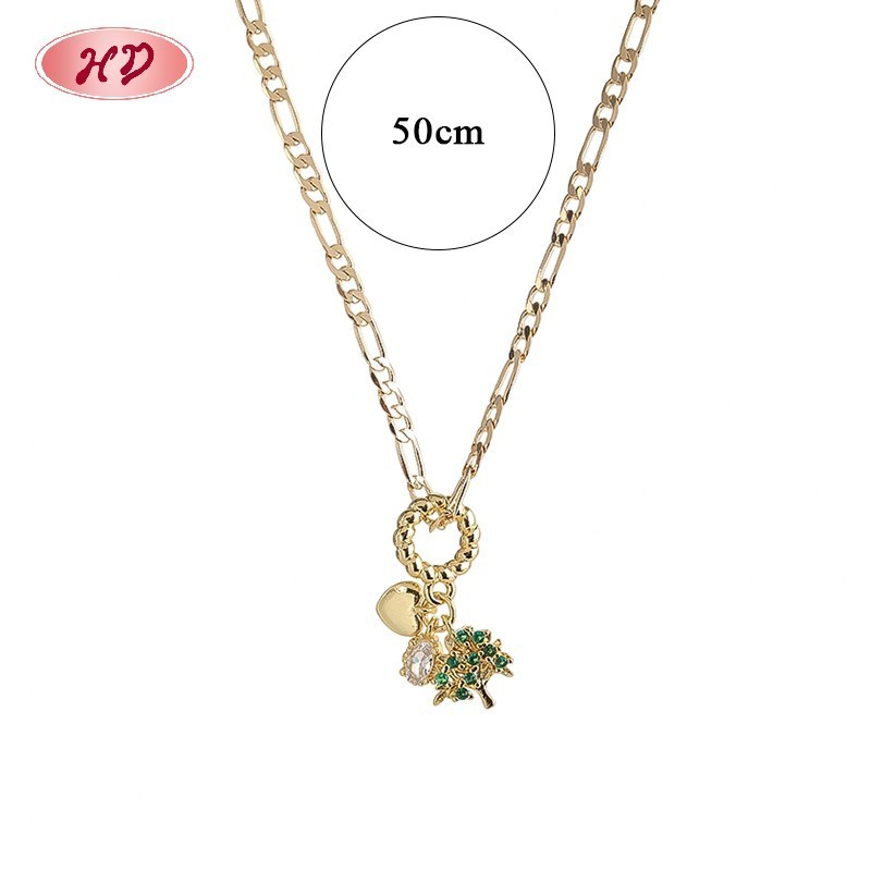 Collar de dije elegante de exportador | circonia cúbica AAA en latón chapado en oro 18k