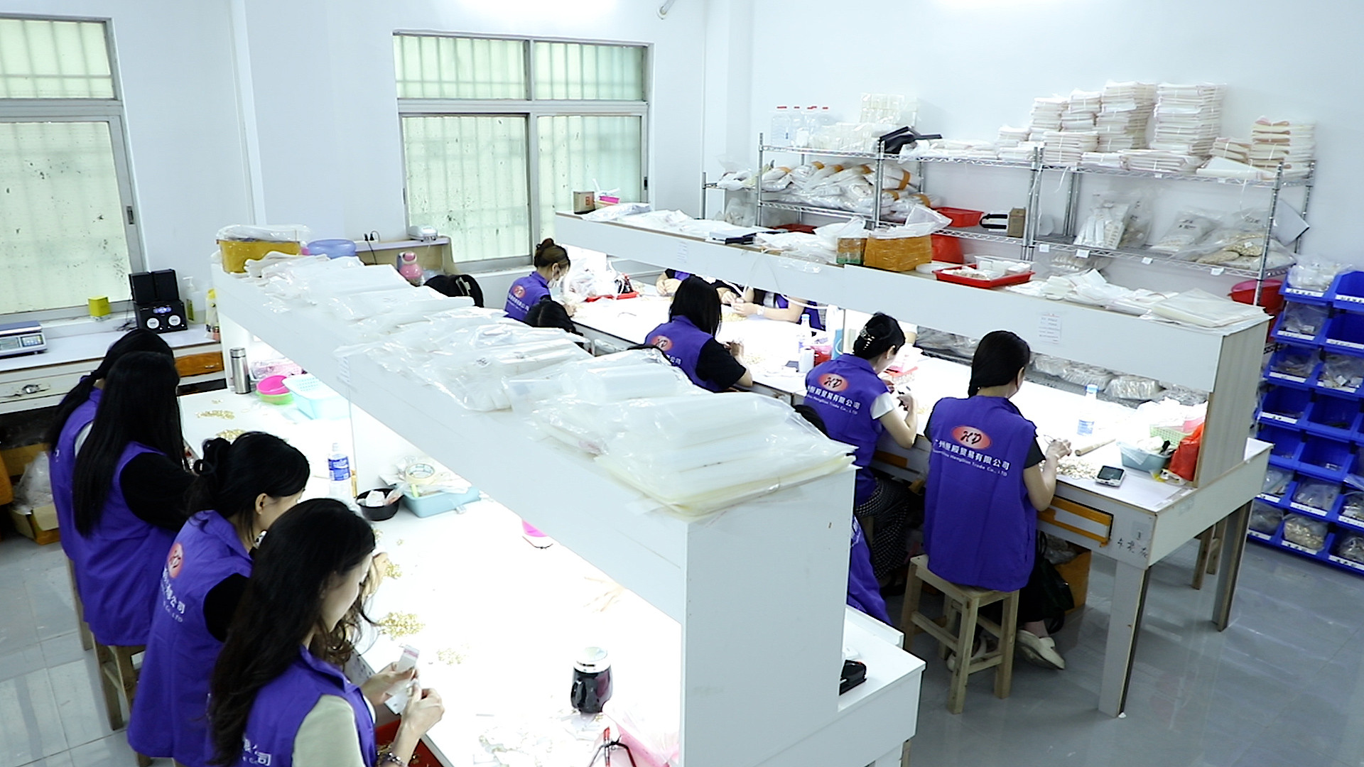 Hengdian HD Jewelry production hall at the Haifeng Shanwei factory