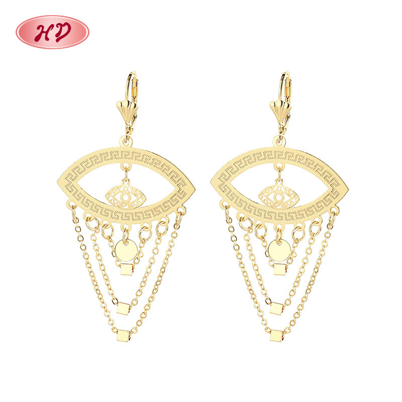 Hdfashion Eye Vintage Style 18K Gold Plated Earrings