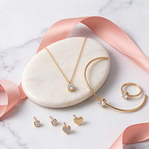 Finished 18K gold plated jewelry collection