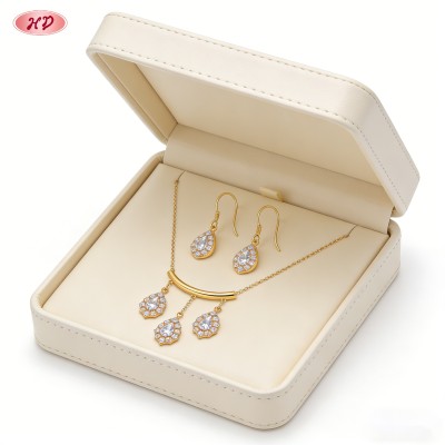 Delicate Jewelry Set by Export Manufacturer | 18K Gold Plated Brass with AAA CZ