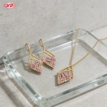Elegant Jewelry Set Bulk Supplier | 18K Gold Plated Brass, AAA CZ, for Boutiques
