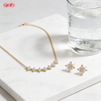 Bold Chunky Jewelry Set, Wholesale-Ready | Brass with 18K Gold Plating & AAA Zirconia | Bold Jewelry Set
