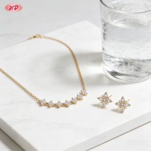 Bold Chunky Jewelry Set, Wholesale-Ready | Brass with 18K Gold Plating & AAA Zirconia