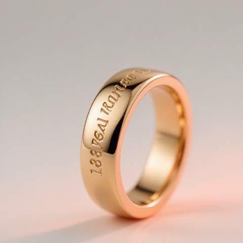 Custom 18K gold plated engraved ring