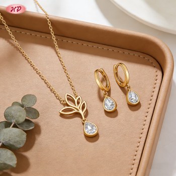 Artisan Jewelry Set for Private Label | Gold Tone Brass Manufacturer, AAA Zirconia | Private Label Jewelry Set
