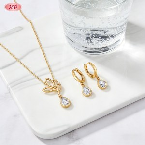 Artisan Jewelry Set for Private Label | Gold Tone Brass Manufacturer, AAA Zirconia | Private Label Jewelry Set