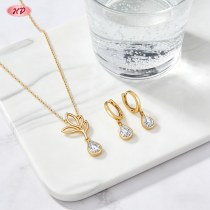 Artisan Jewelry Set for Private Label | Gold Tone Brass Manufacturer, AAA Zirconia | Private Label Jewelry Set