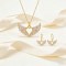 Winged Heart Jewelry Set | Export Manufacturer, 18K Gold Plated Brass with AAA CZ