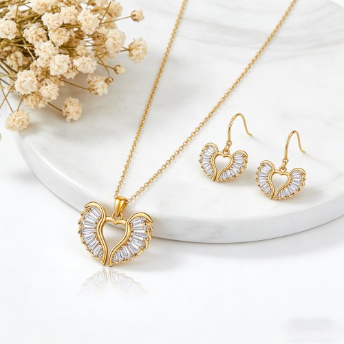 Modern Classic Jewelry Set OEM Jewelry Factory | Gold-Tone Brass CZ Custom Set