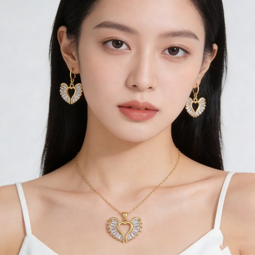 Modern Classic Jewelry Set OEM Jewelry Factory | Gold-Tone Brass CZ Custom Set