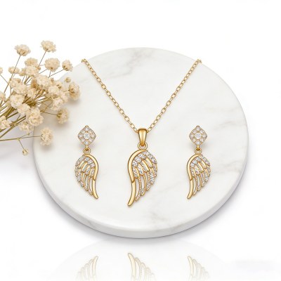 Jewelry Set Manufacturer | Timeless Brass 18K Gold Plated, AAA Zirconia, Coordinated Set