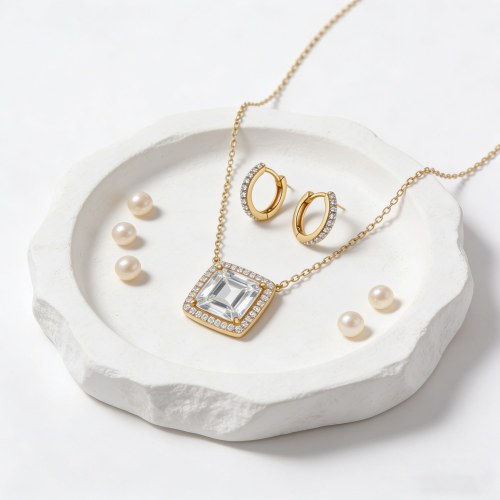 Chic Wholesale Jewelry Set | 18K Gold Plated Brass & AAA CZ, Boutique Collection