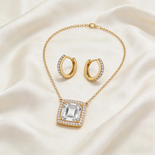 Chic Wholesale Jewelry Set | 18K Gold Plated Brass & AAA CZ, Boutique Collection