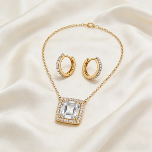 Set de joyas chic al por mayor | Latón bañado en oro 18k y zirconia AAA, colección boutique