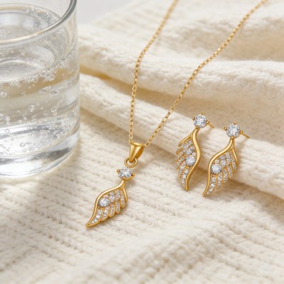 Juego de joyas exquisito al por mayor | Listo para boutique, latón bañado en oro 18k, zirconia AAA
