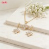 Juego refinado de collar y pendientes | Latón bañado en oro 18k AAA, mayorista boutique