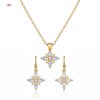 Juego refinado de collar y pendientes | Latón bañado en oro 18k AAA, mayorista boutique