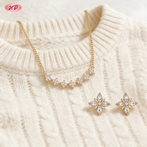 Juego de joyas bold chunky, listo para mayoristas | Latón bañado en oro 18k y zirconia AAA